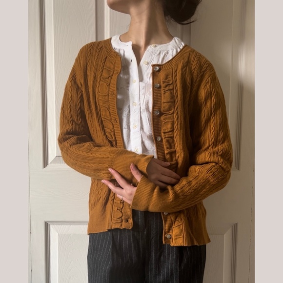 VINTAGE Cable Knit Sweater Cardigan by Eddie Bauer, Women’s size L - Picture 1 of 6